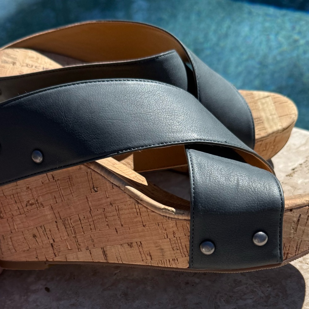 Lucky Brand Women's Black Leather Mules - Picture 2 of 14